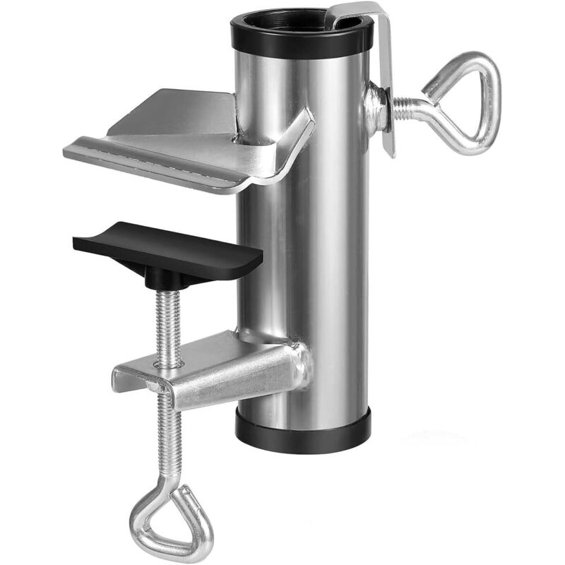 Support de parasol d'extérieur, pince pour parasol de terrasse, support de parasol pour table de pique-nique (argenté)