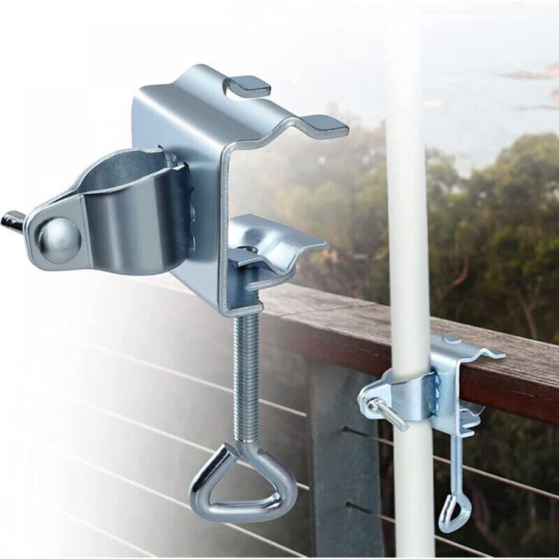 Support de Parasol, Fixation de Parasol pour Table, Pince de Table pour Parasols de Jardin, Support de Parasol en Métal pour Balcon, Parasol, Plage,