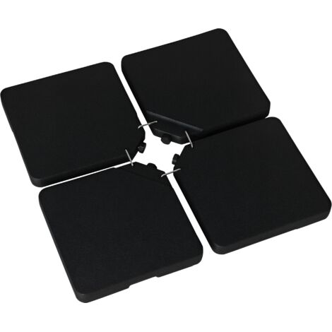 Support de parasol lesté 4 pièces, base pour parasol suspendu jusqu'à 60/70 kg avec sable/eau