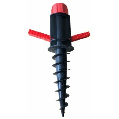 Support de Parasol pour Plage Sable ou Terre Pieds de Parasols, Pieds de Parasol de Plage à hélice à Visser dans Le Sable, Noir，41cm