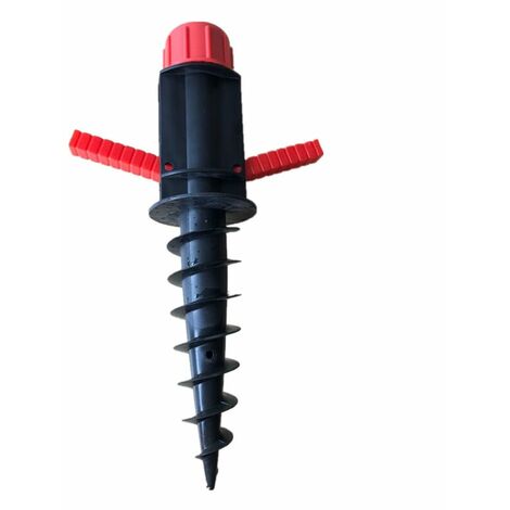 Support de Parasol pour Plage Sable ou Terre Pieds de Parasols, Pieds de Parasol de Plage à hélice à Visser dans Le Sable, Pied Parasol Sable (Noir)