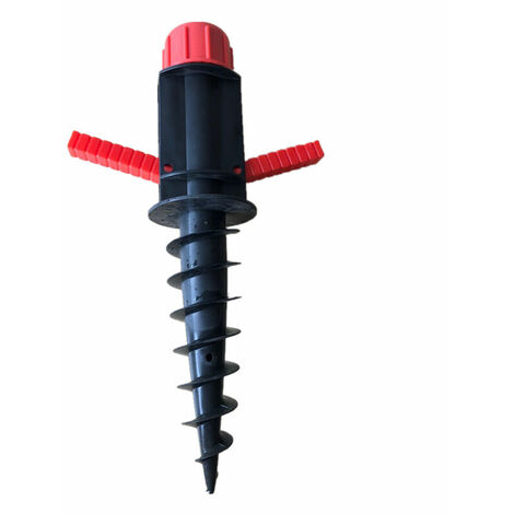 Support de Parasol pour Plage Sable ou Terre Pieds de Parasols, Pieds de Parasol de Plage à hélice à Visser dans Le Sable, Pied Parasol Sable (Noir)