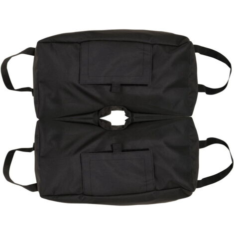 Support de parasol pour sacs de sable, 2 sacs remplissables de 50 kg, avec pelle, noir