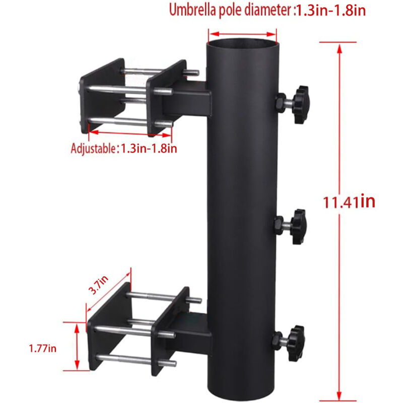 Support de parasol robuste, pied de parasol de terrasse, support de parasol pour bancs, pince de fixation pour parasol pour terrasse, balustrade,