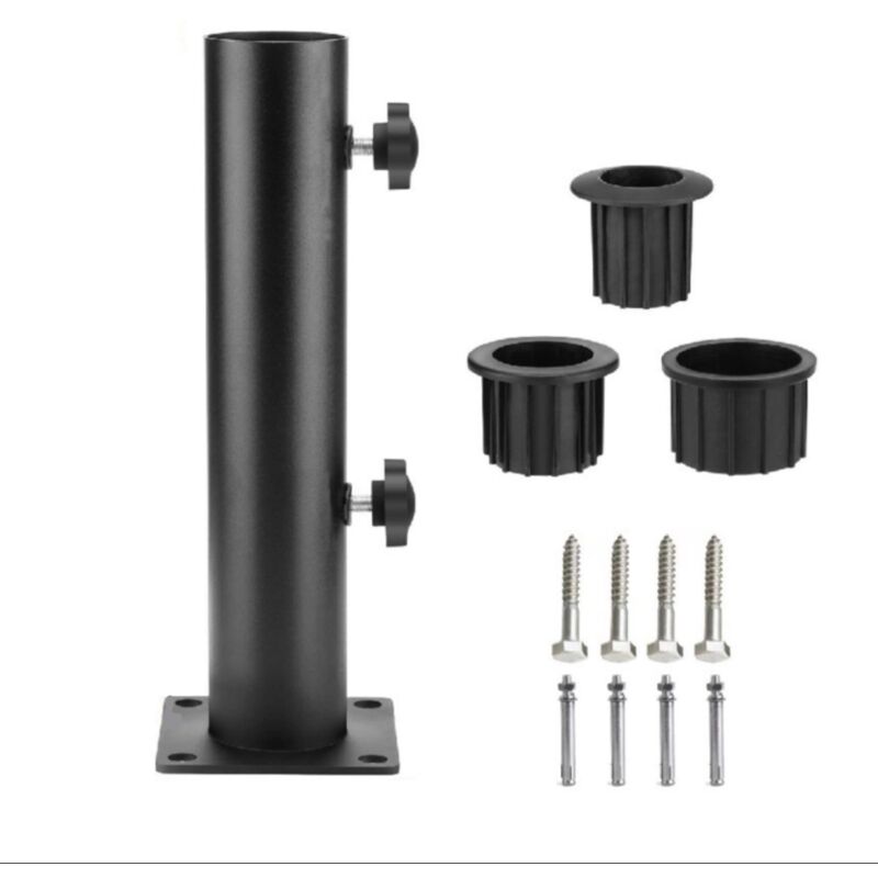 Support de parasol robuste pour terrasse, balustrades, plage, cour, balcon, bateaux, hayon