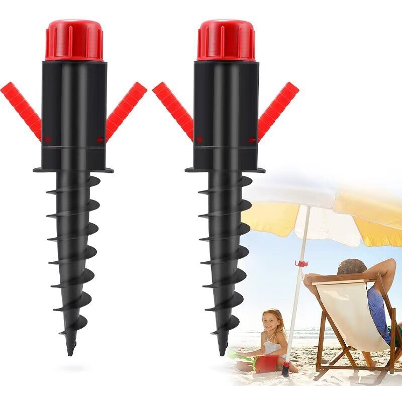Support de Parasol, Support de Parasol pour Plage Terre Pieds de Parasols ​Plastique pour Plage de Sable ou Sol, Douille de Sol à Visser Qualité avec