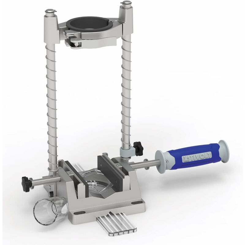 Tivoly - Support de Perçage SP300XP pour perceuse à collier de 43mm à 53mm, système de serrage rapide, Angle de perçage réglable, étau de serrage et