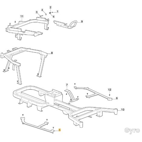 Support de pied DROIT pour GYRO500e ORIGINAL STIGA modèles 337785161/0