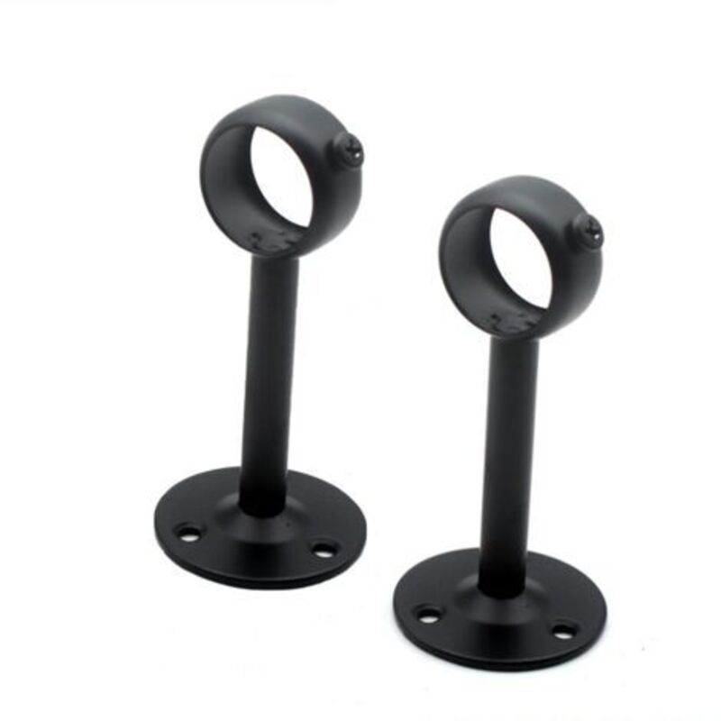 Support de plafond réglable pour tringle à rideau, Lot de 2, Noir，Supports pour tringles à rideaux