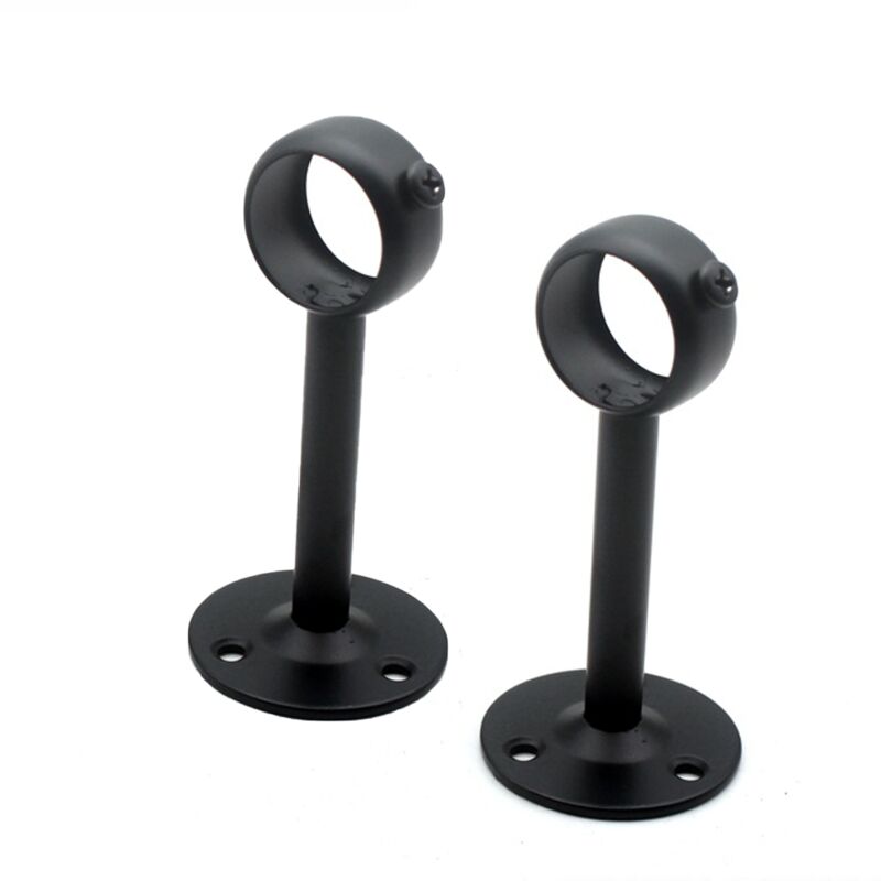 Support de plafond réglable pour tringle à rideau, Lot de 2, Noir,Supports pour tringles à rideaux