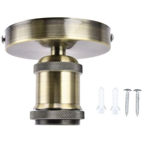 Support de plafonnier E26 E27 100-240 V - Style vintage - Bronze - Avec accessoires - Pour chambre à coucher, salon - Éclairage et décoration
