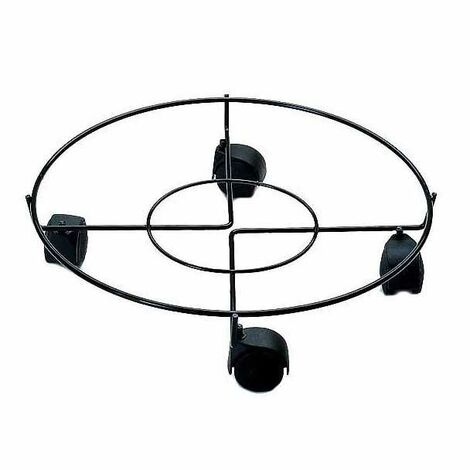 Support de plante à roulettes rond noir 50
