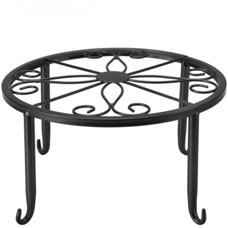 Support de plante en fer monocouche au sol simple support de pot de plante bas balcon salon pot de fleur étagère 22x22x12cm / 8.7x8.7x4.7in noir