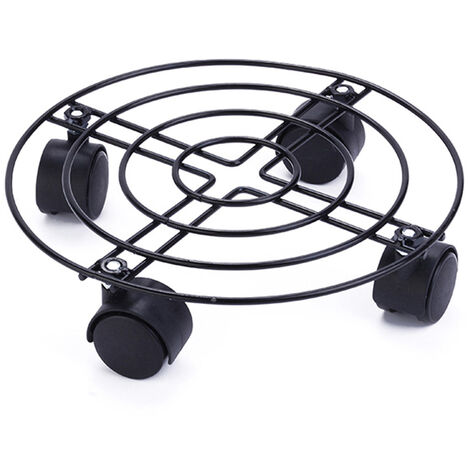 Support de plante en pot en fer robuste avec support de pot de fleur rond pour intérieur extérieur