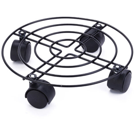 Support de plante en pot en fer robuste avec support de pot de fleur rond pour intérieur extérieur