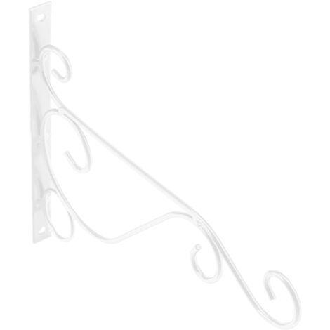 Support de Plante Suspendu en Fer Crochet de Plante Crochet de Plante Mural pour intérieur extérieur Pot de Fleur carillons éoliens Lanterne mangeoire à Oiseaux(Blanc)2521cm