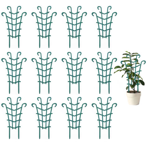 Support de plantes 12pcs Rhomboid incliné et courbé pour plantes grimpantes, jardin et fleurs, étagère empilable