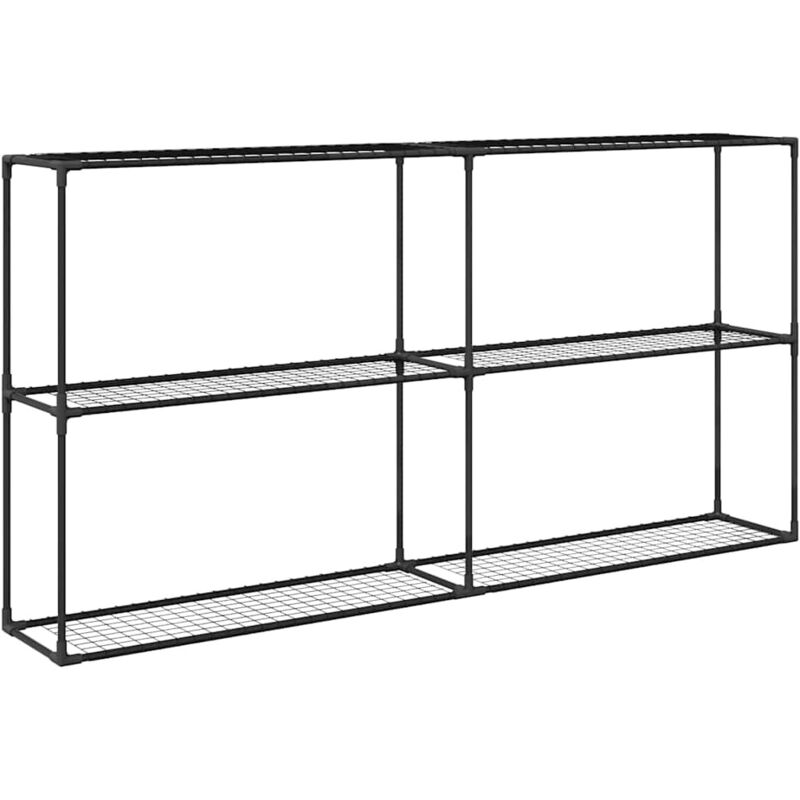 Support de plantes à 3 niveaux Noir 200 x 32 x 104 cm Acier vidaXL