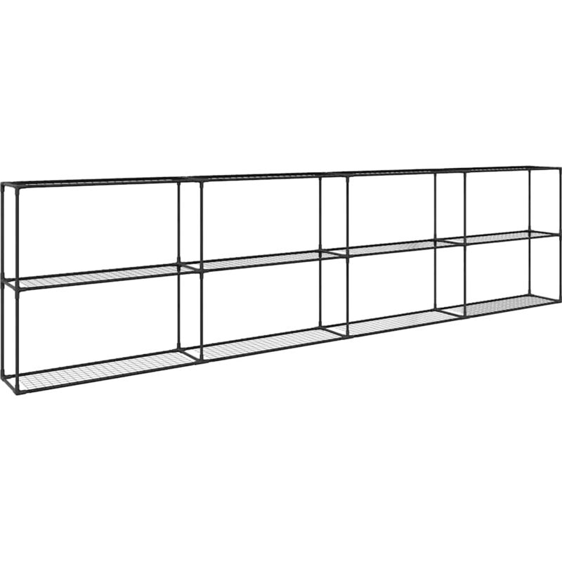 Support de plantes à 3 niveaux Noir 400 x 32 x 104 cm Acier vidaXL