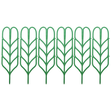 Support de Plantes à Cordelette en Plastique - 6x Tuteur de Légumes/Vignes (Tuteur Cardioïde Vert 35.5x10cm)