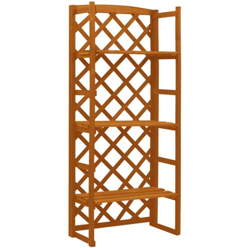 vidaXL Support de plantes et treillis Orange 60x30x140cm Bois de sapin vidaXL Support de plantes et treillis Orange 60x30x140cm Bois de sapin