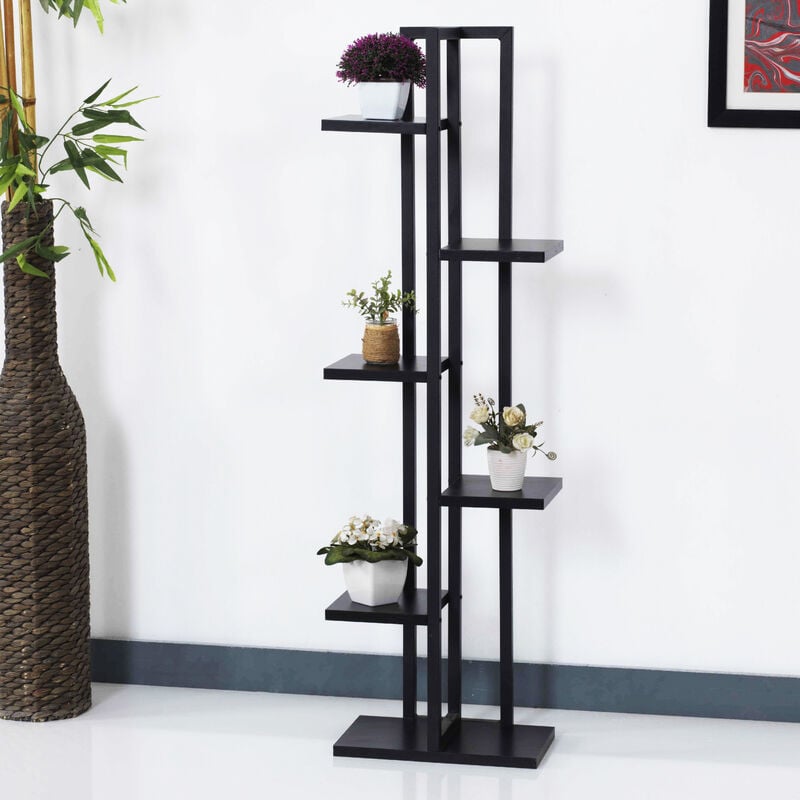 [en.casa] - Support de plantes Tohmajärvi à 5 niveaux 120 x 34 x 21 cm noir