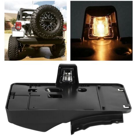 Support de Plaque d'Immatriculation Arrière avec Éclairage pour Jeep Wrangler JK 2007‑2016