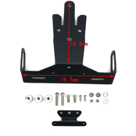Support de plaque d'immatriculation arrière court avec éclairage, compatible avec les pièces de modification pour motos Kawasaki ER-6N/F Ninja 650