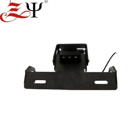 Support de plaque d'immatriculation court avec feu arrière, compatible avec les motos Kawasaki Z650 Ninja650 (2017-2019) - Noir
