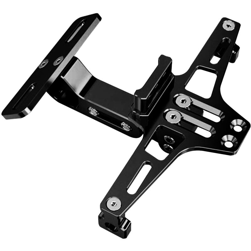 Support de plaque d'immatriculation de moto avec lumières led Support de plaque d'immatriculation en alliage d'aluminium universel noir