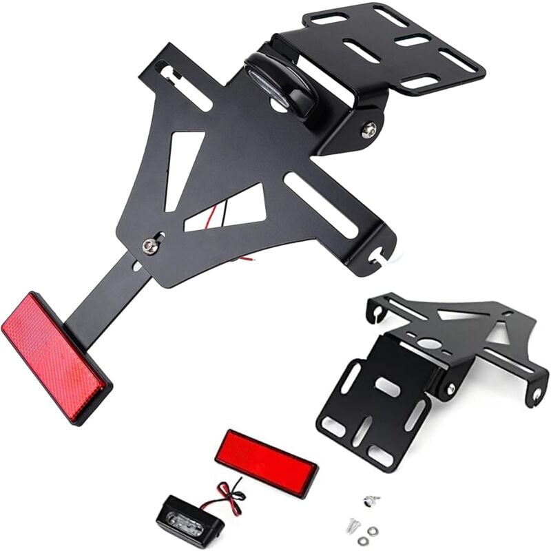 Ersandy - Support De Plaque D'immatriculation Moto, Kit D'Élimination D'aile De Moto, Garde Boue Moto, Support Réglable Support Arrière pour Moto,