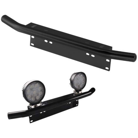 Support de plaque d'immatriculation universel en alliage d'aluminium pour pare-chocs avant, support de fixation pour mât de phare tout-terrain et support de fixation pour projecteur de travail