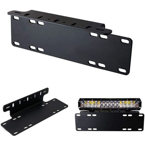 Support de plaque immatriculation + Fixation pour Spots LED compatible 4x4 SUV SSV