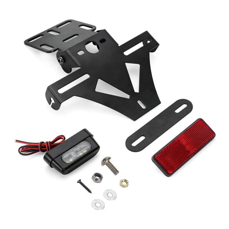 Yozhiqu - Support de plaque moto,support plaque immatriculation voiture avec éclairage de plaque,catadioptre moto angle réglable ,support universel