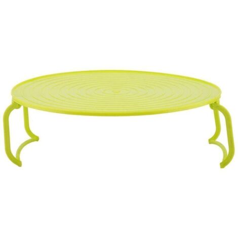 Support de Plateau de Four à Micro-Ondes Support de Plateau de Cuisson en Plastique Multifonctionnel pour Accessoires de Micro-Ondes avec poignées et Plaque(Vert) -Macaron