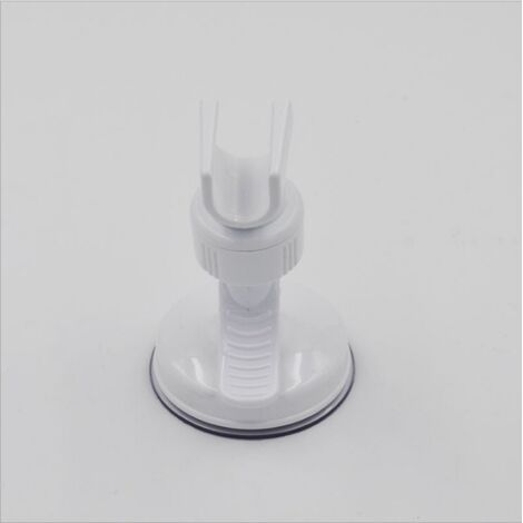 Support de pommeau de douche à ventouse (1 pièce), bras de douche réutilisable, support de douche amovible, support mural à ventouse (blanc, 10,5 x 7 cm)