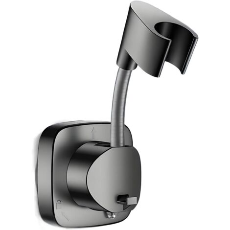Support de pommeau de douche à ventouse, bras à ressort orientable, support mural flexible pour flexible de douche, support de douchette amovible avec verrouillage par ventouse