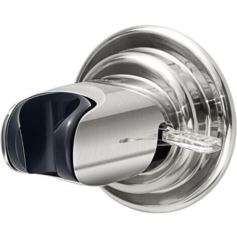 Support de pommeau de douche à ventouse en plastique ABS, angle et hauteur réglables pour une performance durable. (Nickel poli)