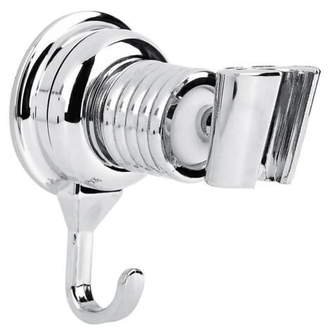 Support de pommeau de douche à ventouse réglable avec crochet, compatible avec tous les modèles.