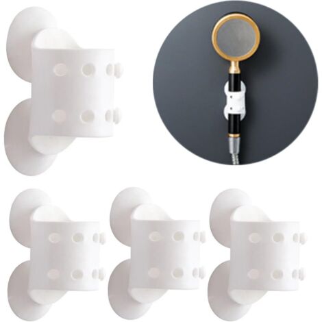 Support de pommeau de douche à ventouse réglable et facile à installer pour pommeau de douche à main, fixation en silicone (4 pièces)