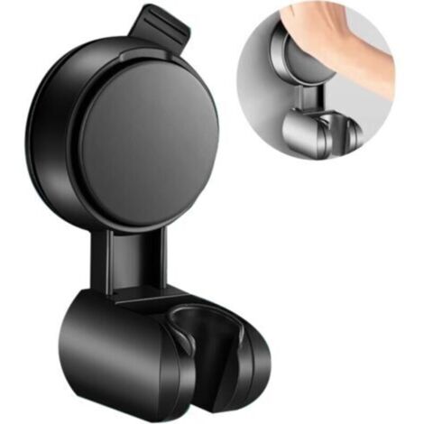 Support de pommeau de douche à ventouse - Réglable, sans perçage, convient aux surfaces lisses - 1 pièce, gris