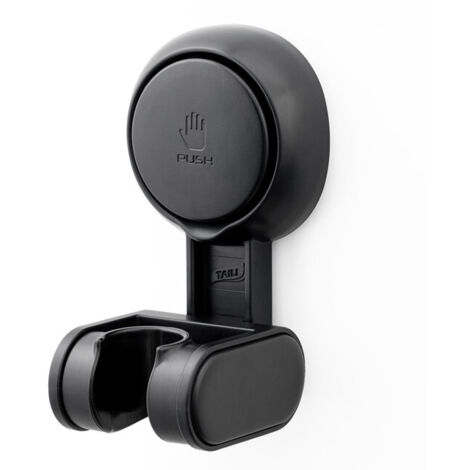 Support de Pommeau de Douche à Ventouse sans Perçage - Fixation Murale Ajustable et Orientable - Universel et Étanche - Noir