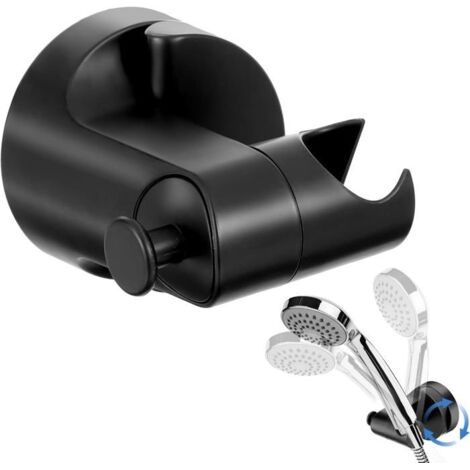 Support de pommeau de douche à ventouse sans perçage - Réglable à 360° - Universel Installation rapide Accessoire de douche - Noir