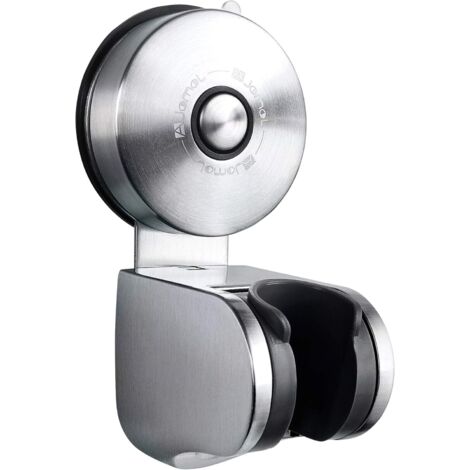 Support de pommeau de douche à ventouse sous vide - Support mural pour douchette réglable en nickel.