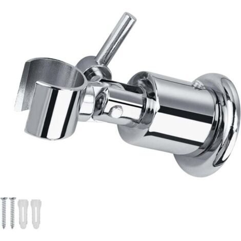 Support de Pommeau de Douche avec Vis, Support de Douche, Support Pommeau de Douche en Métal, Support de Pomme de Douche Réglable, Support Douchette Mural