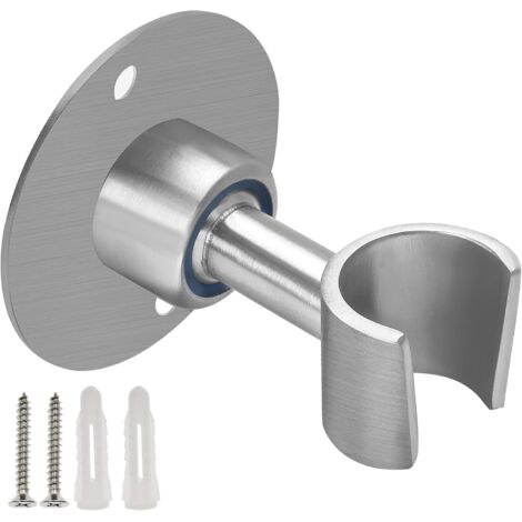 Support de pommeau de douche en acier inoxydable, support de pommeau de douche à main réglable à 360° pour salle de bain, support mural en métal pour douchette, acier inoxydable brossé SUS 304
