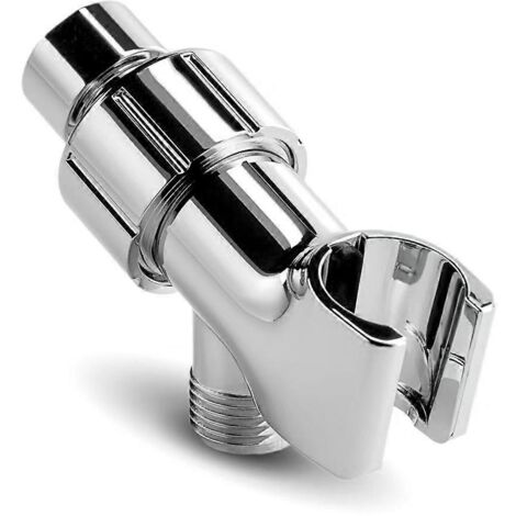 Support de pommeau de douche entièrement métallique pour douchette à main, chrome poli  Support de bras de douche réglable avec crochet mural universel - WELLNGS