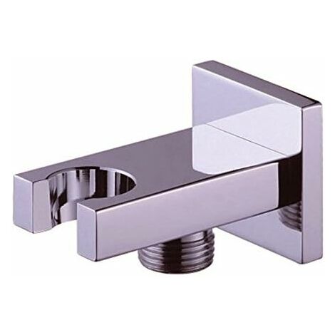 Support de pommeau de douche fixe en laiton carré support de connecteur mural de salle de bain nickel brossé