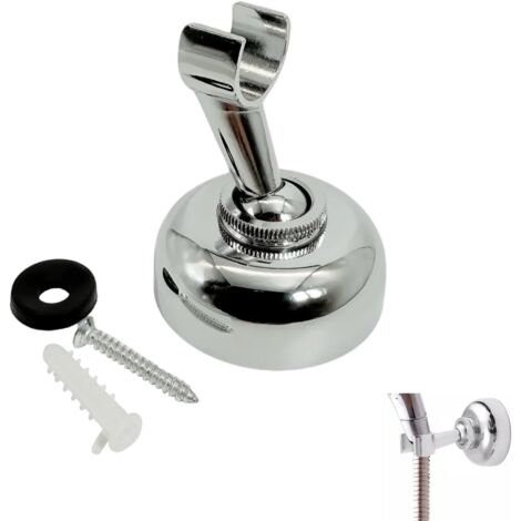 Support de Pommeau de Douche Mural Réglable à 360 Degrés, Support de Douchette en Laiton Chromé, Durable et Antirouille, Idéal pour Salle de Bain avec Tuyau de Douche Standard