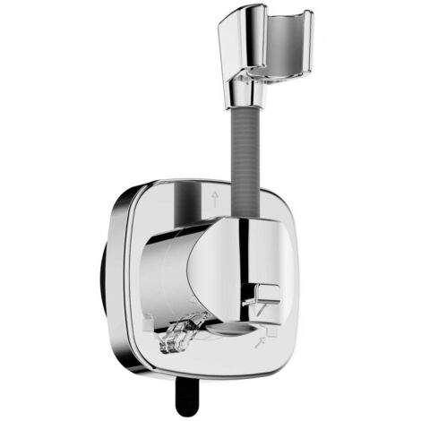 Support de pommeau de douche pivotant à 360° avec ventouse  Capacité de charge : 10 kg, console de douche amovible et antirouille avec crochet de rangement